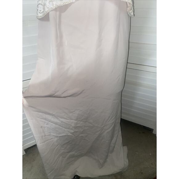 Cameron Blake by Mon Cheri Mother Of The Bride Dress Gown Beige Off White Sz 14 - Picture 4 of 13